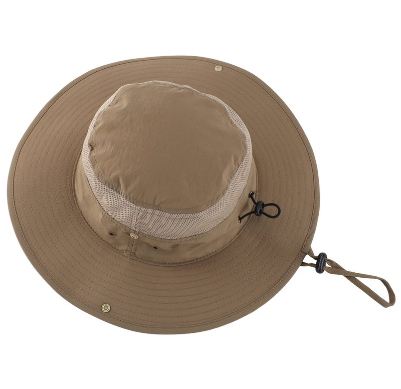 Connectyle Outdoor Mesh Sun Hat Wide Brim Sun Protection Hat Summer Fishing Hunting Hiking Gardenig Hat Dark Khaki - Image 3